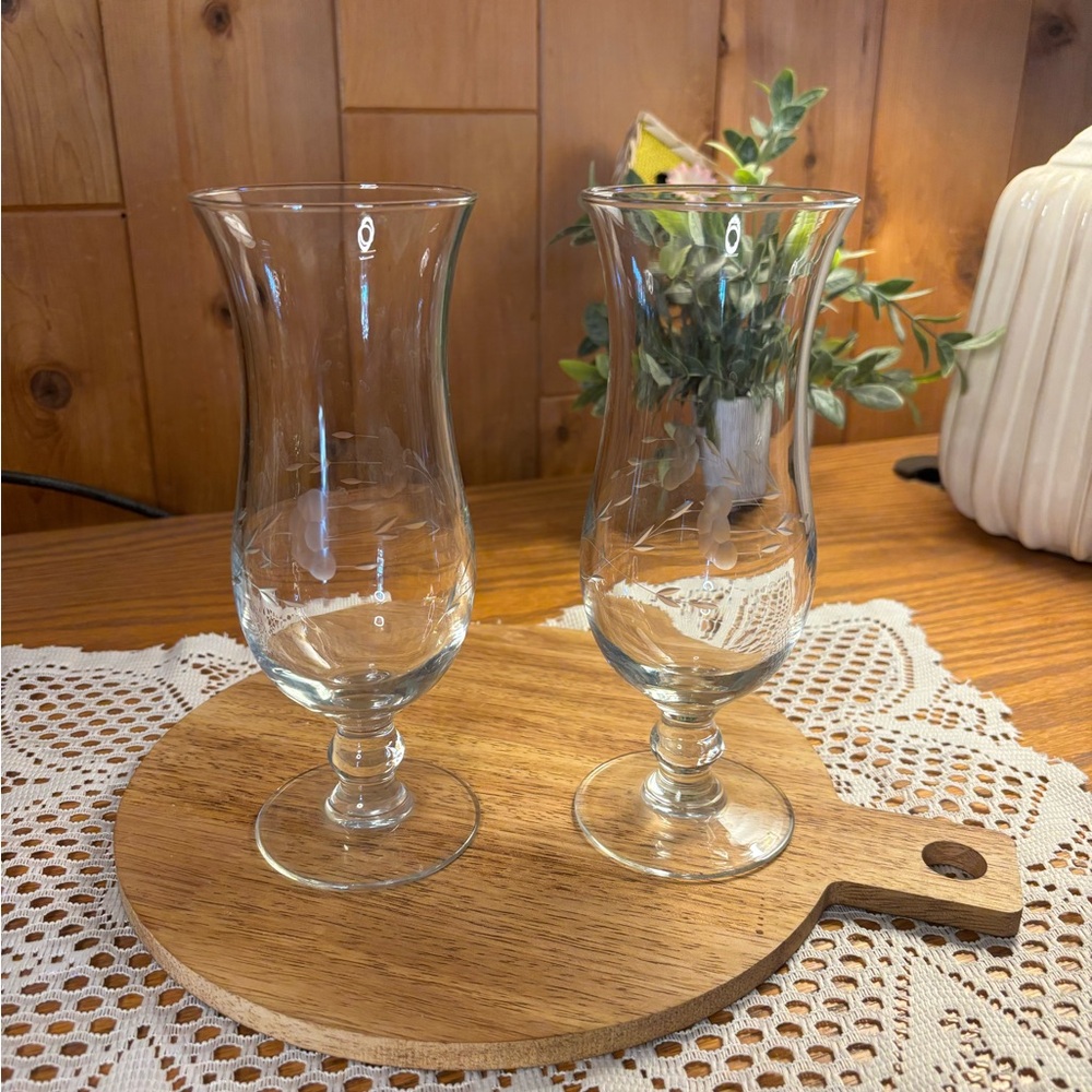 Princess House Heritage Glass Hurricane Vases